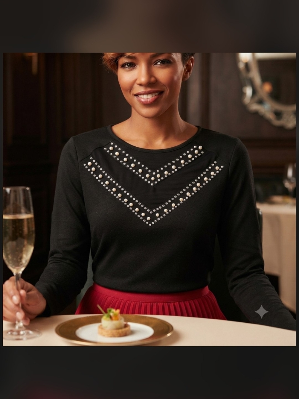 Fashion Collection Beaded Top, Size 14 — NOT A SKIRT
